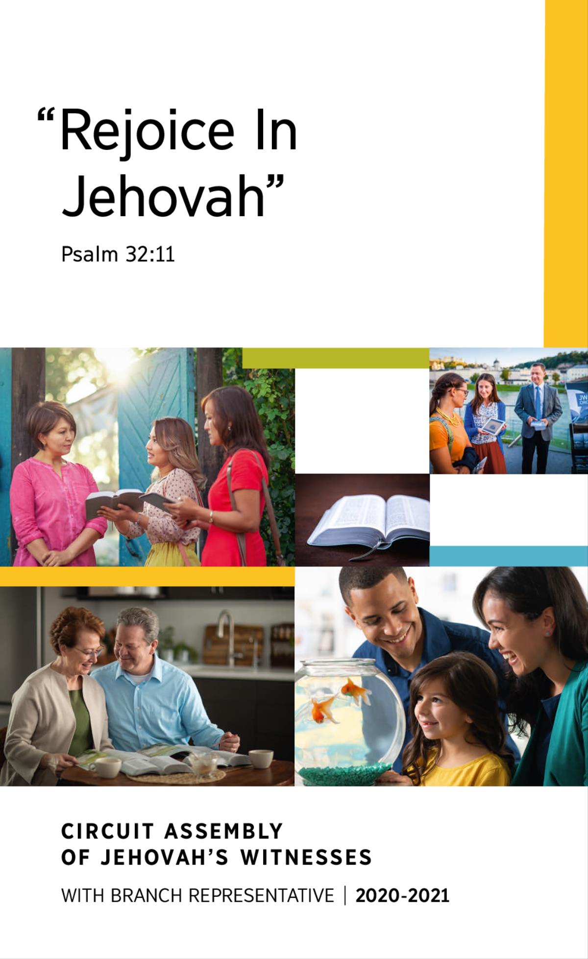 Collage: 1. A happy family look at goldfish in a bowl. 2. Two of Jehovah’s Witnesses discuss a Bible verse with a woman at her home. 3. A couple study the Bible with the aid of Bible-based publications. 4. An open Bible. 5. A couple show a Bible-based video to a woman on a public walkway.