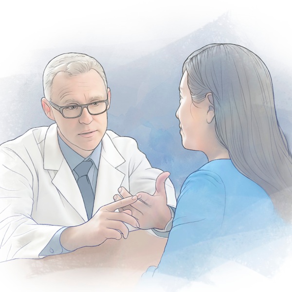 A woman with a mental disorder talking with a qualified health professional