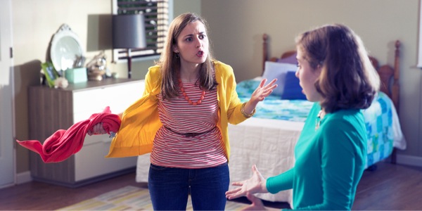 A teenage girl losing her temper