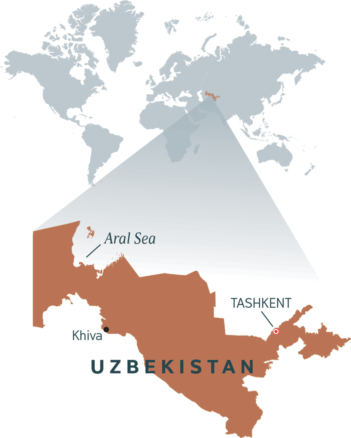 A map of Uzbekistan