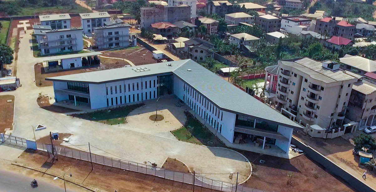 An aerial view of the finished Cameroon branch.