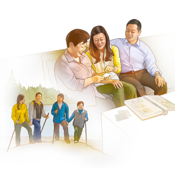 A couple spend time with their parents