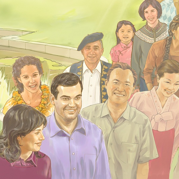 Happy people from different ethnic and racial groups