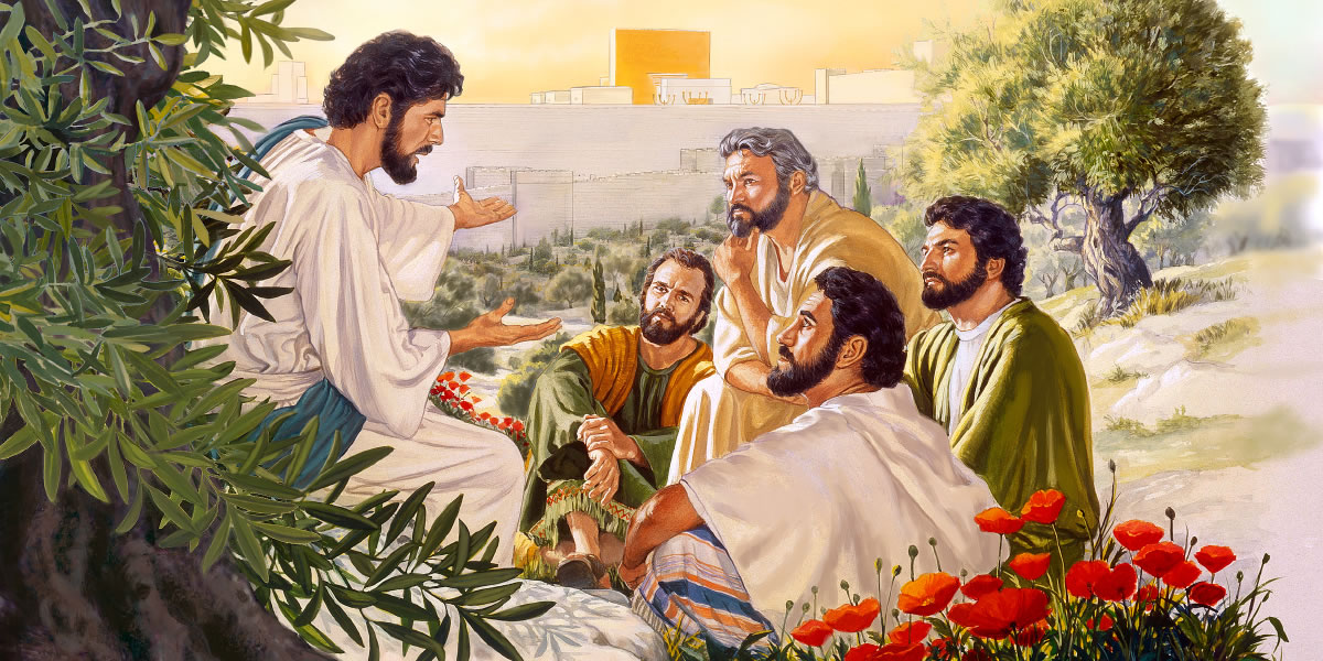 Jesus answers questions from four of his apostles
