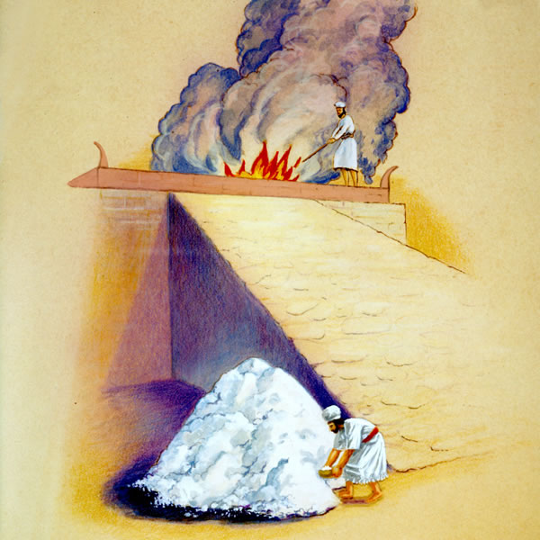 A large mound of salt near the altar at God’s temple