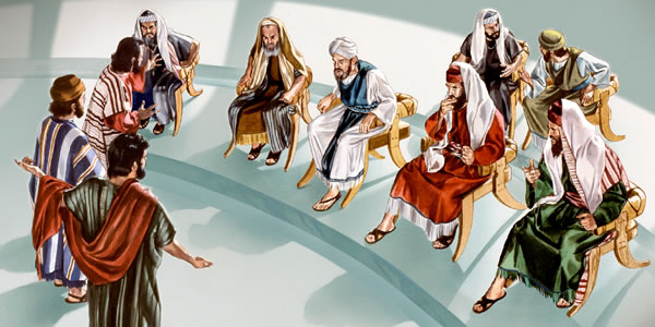 Jews tell the Pharisees about the resurrection of Lazarus