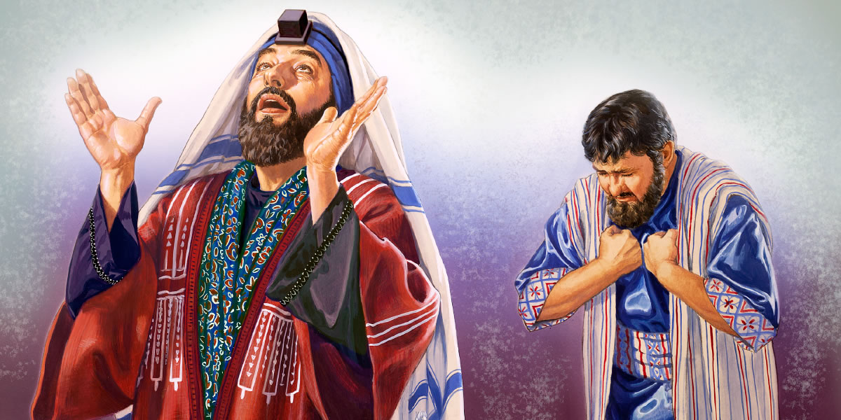 A Pharisee and a tax collector praying