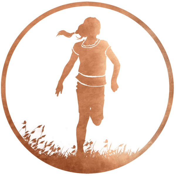 A young, healthy girl running