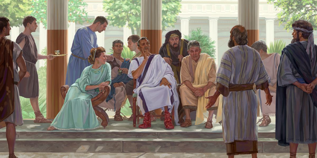 The apostle Paul and Barnabas preach to the governor of Cyprus, Sergius Paulus