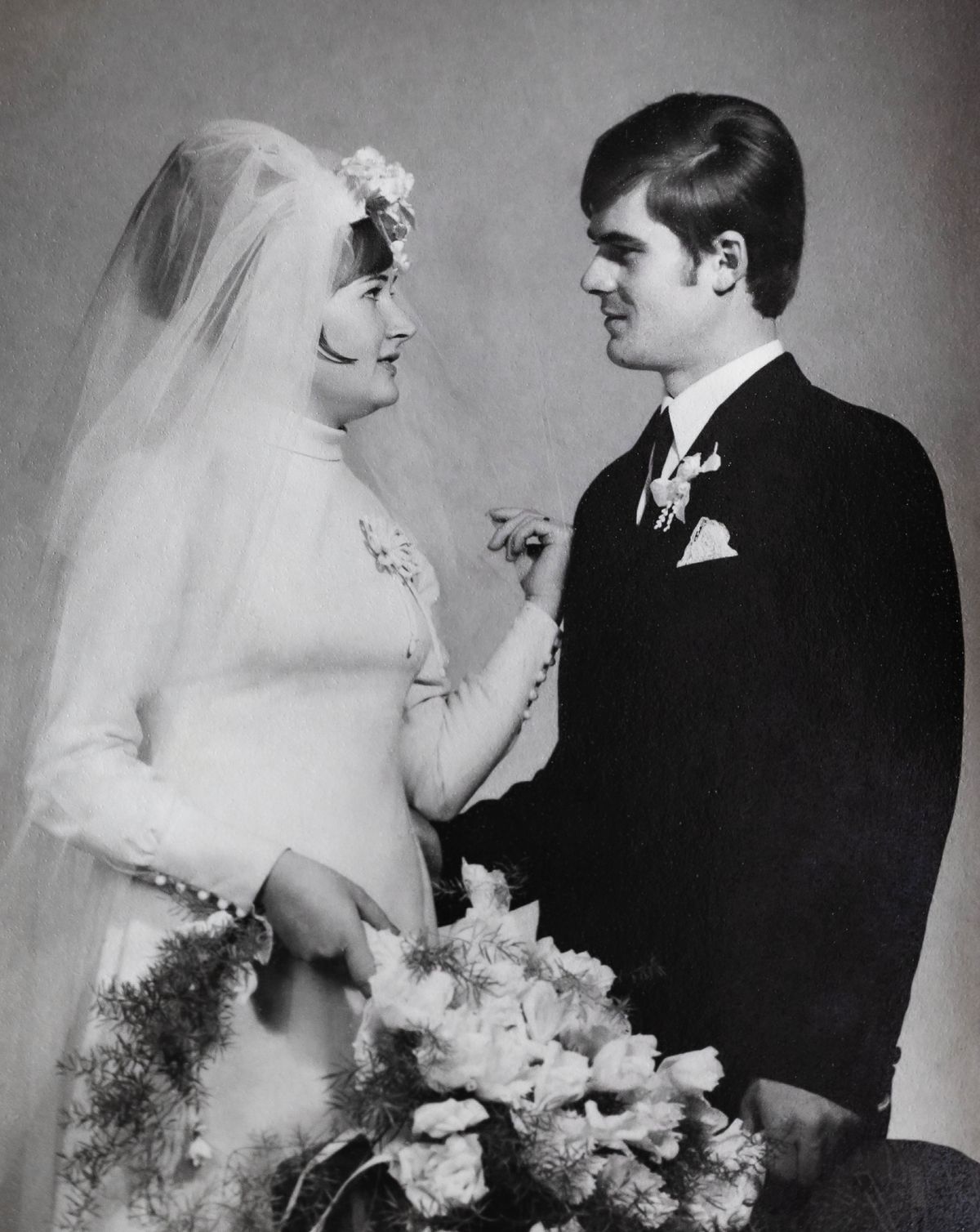 Ibolya and István on their wedding day.