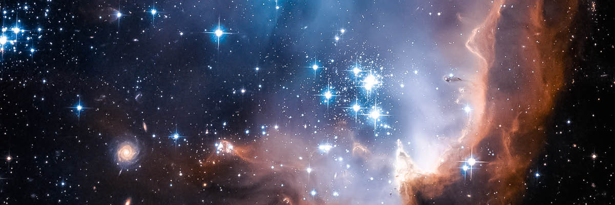 A cluster of galaxies.