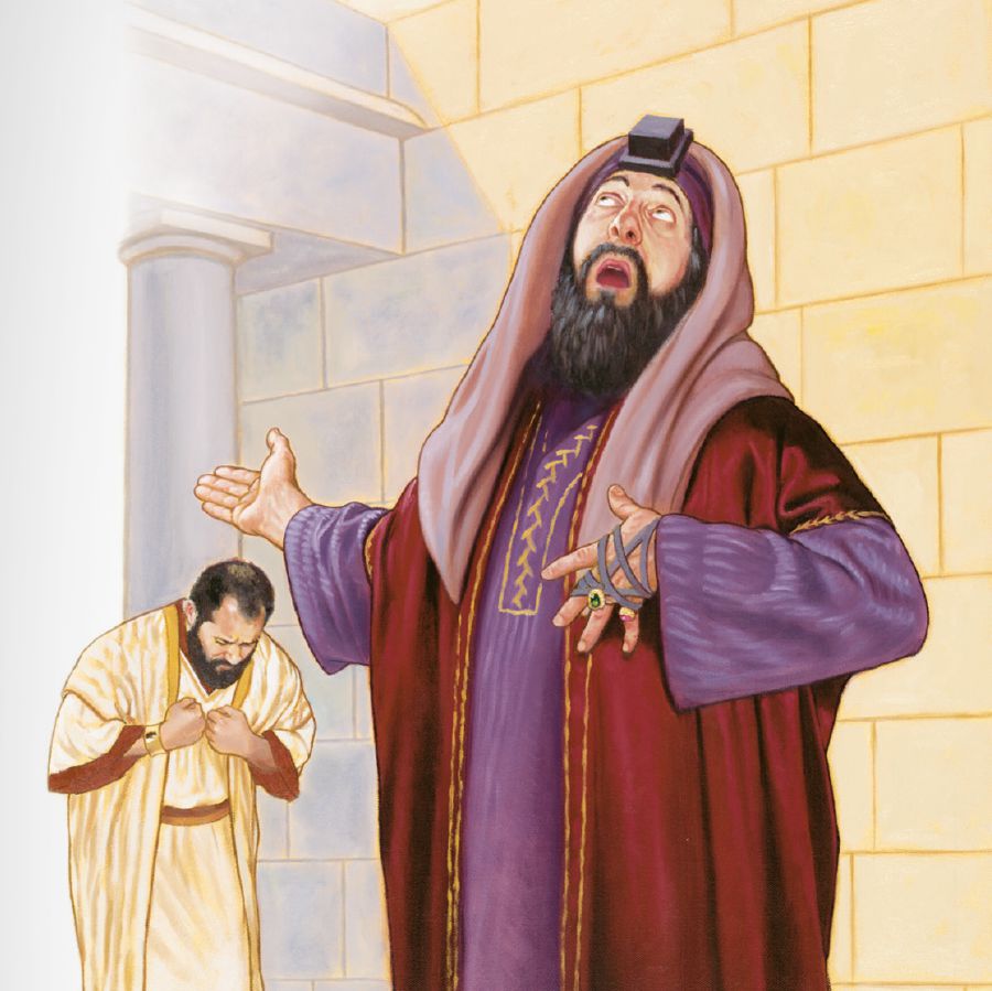 A Pharisee and a tax collector pray