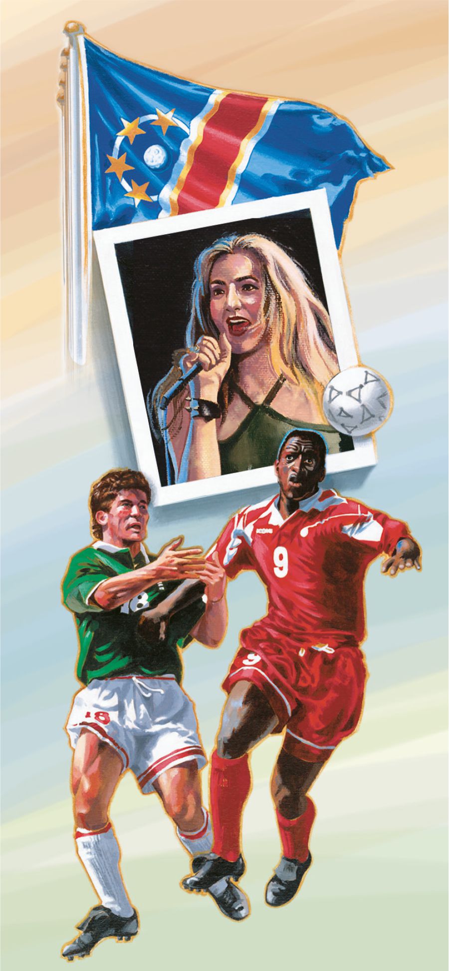 Modern-day idols include a flag, a singer, and sports heroes