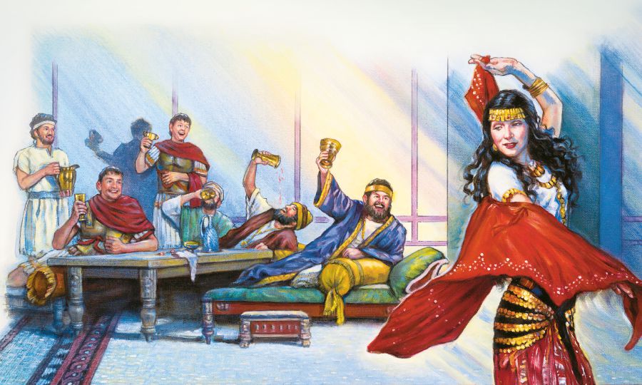 The daughter of Herodias dances at King Herod’s birthday party