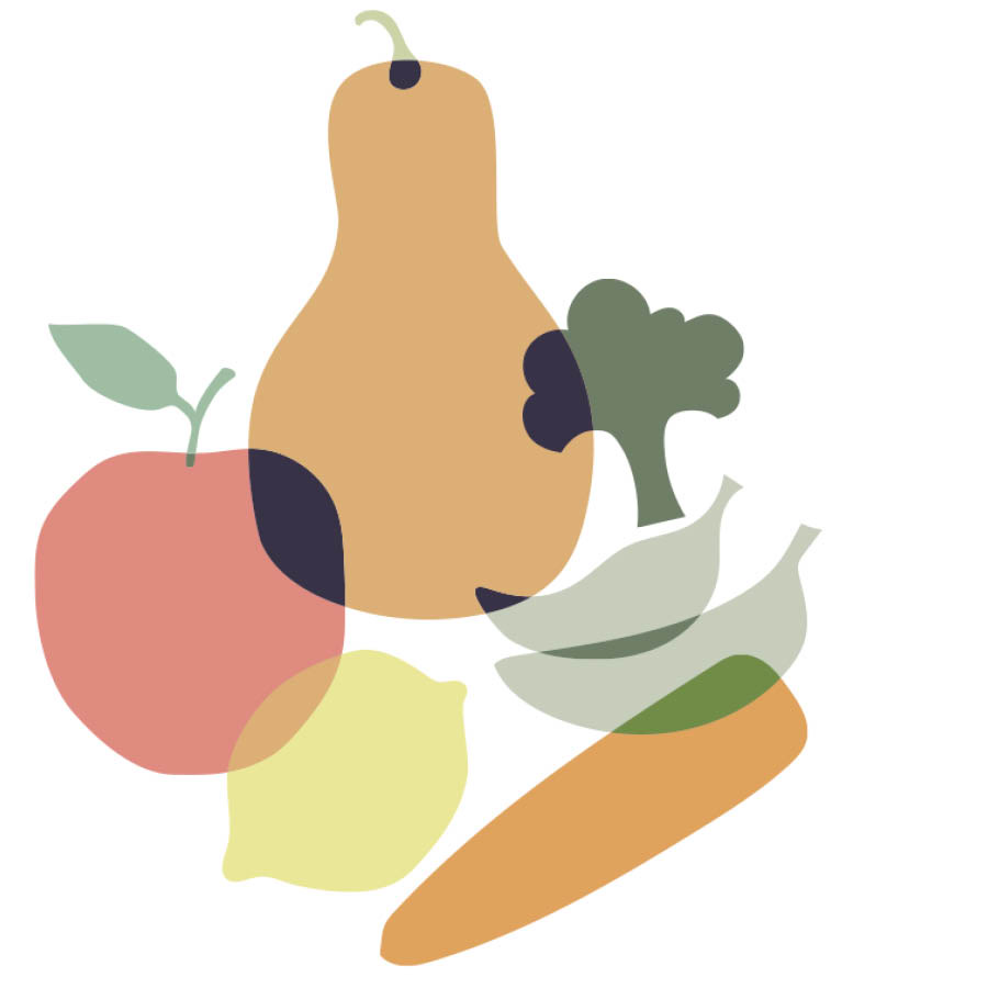 Fruits and vegetables.