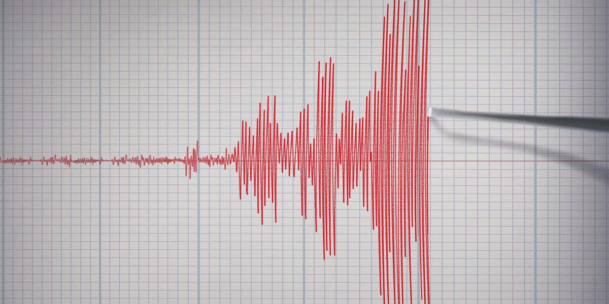 A seismograph recording the intensity of an earthquake.