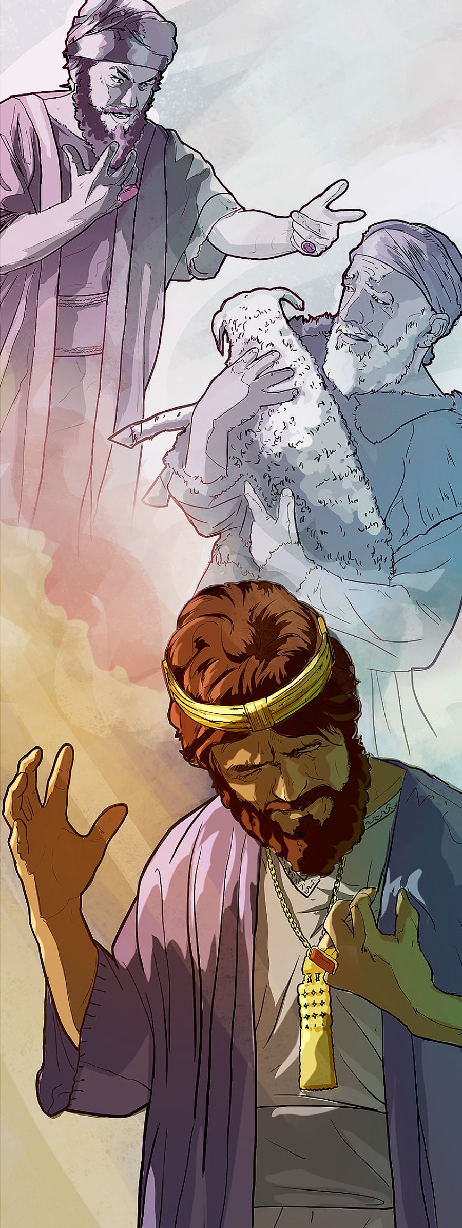 David’s conscience strikes him after he hears the illustration of a rich man taking a poor man’s lamb