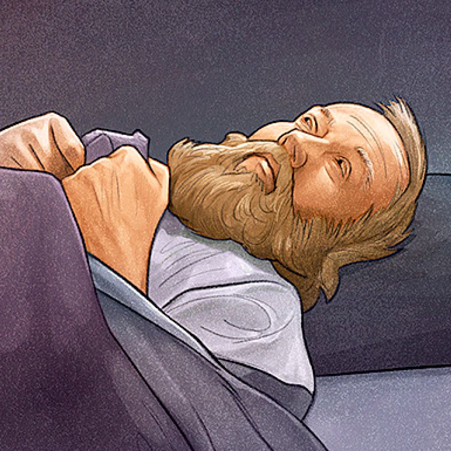 David on his sickbed