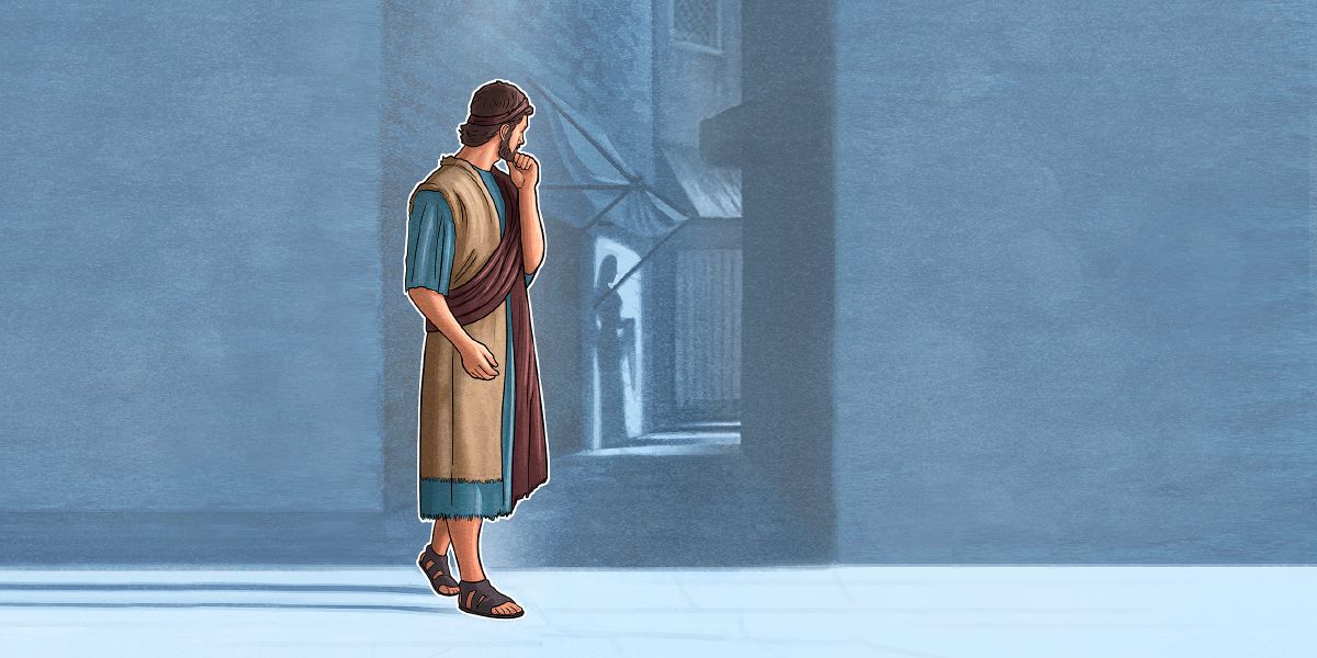 A young man looks toward the house of an immoral woman