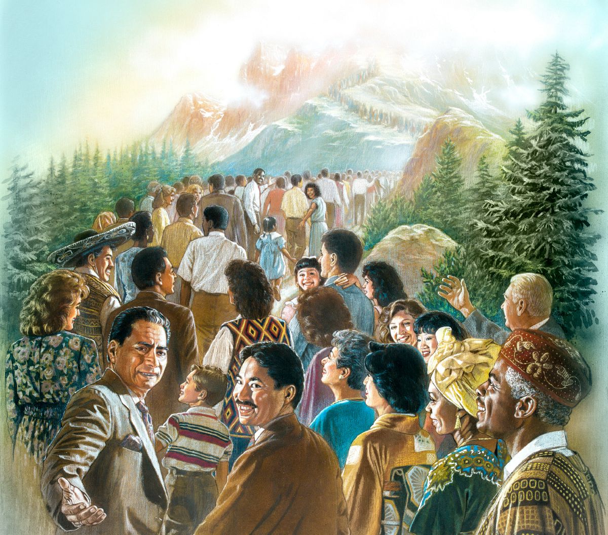 People from many nations go up to the mountain of Jehovah