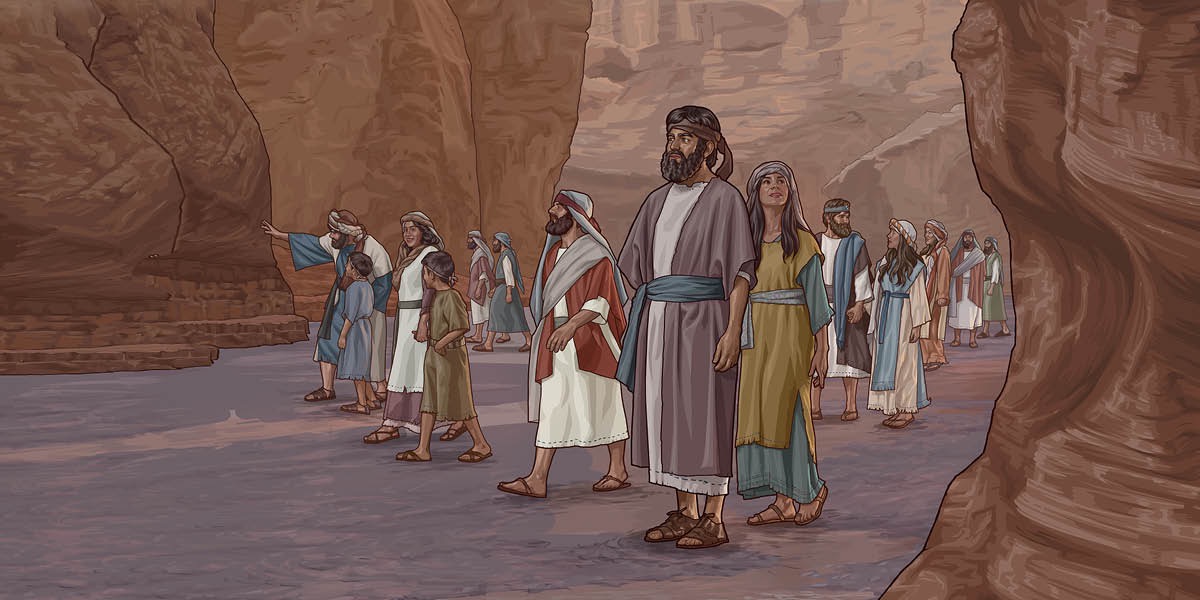 People walk through “the valley of the mountains”