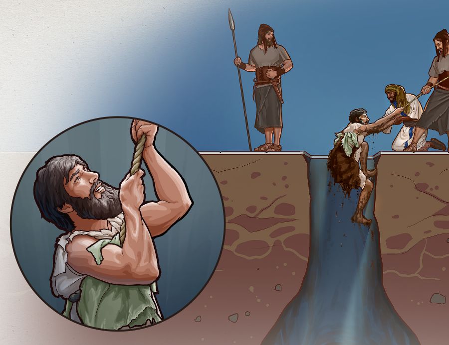 Jeremiah is pulled out of the cistern