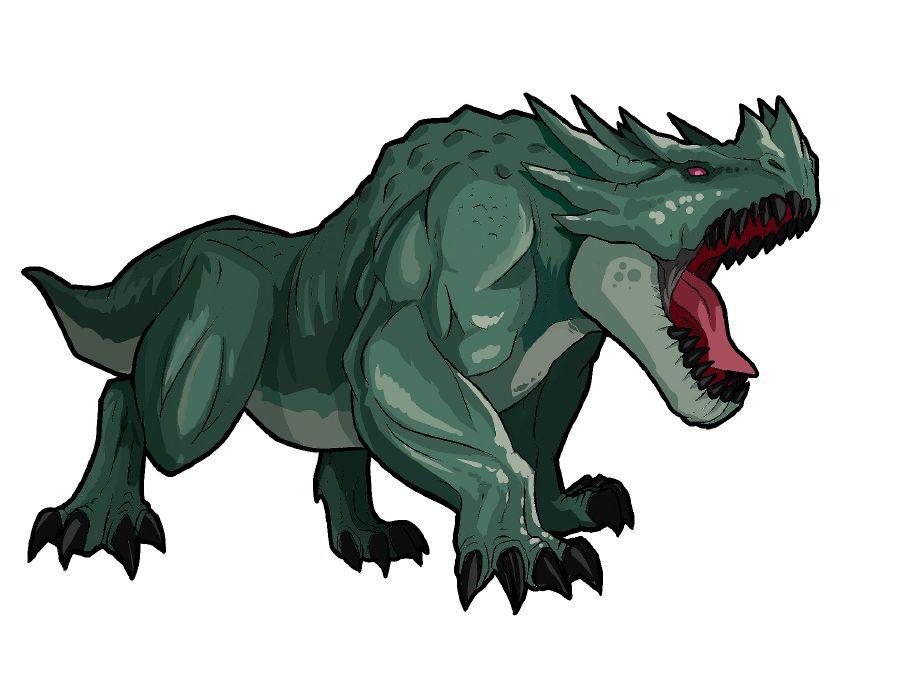 A fearsome beast with large iron teeth and ten horns