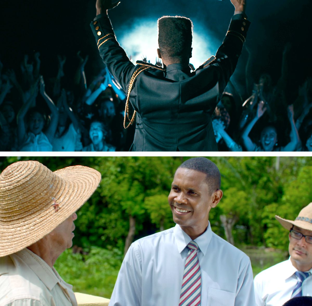 Edgardo Franco performs on stage; Edgardo Franco in the field ministry