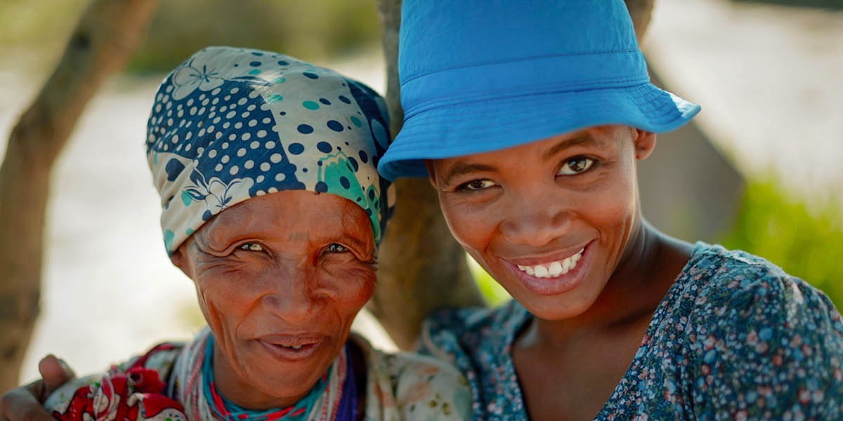 A sister in Namibia with an older woman