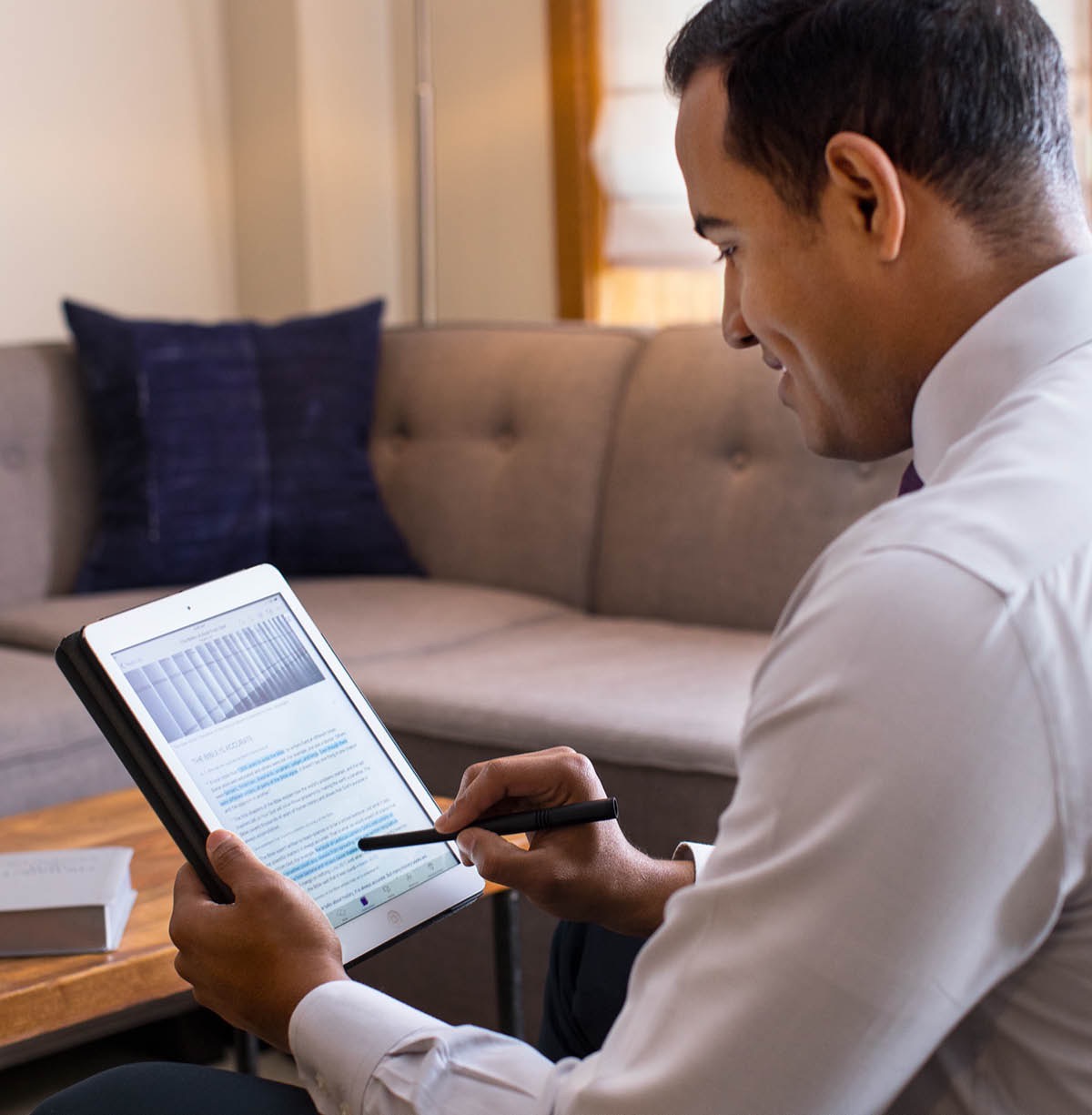 A brother prepares for a Bible study with his student in mind