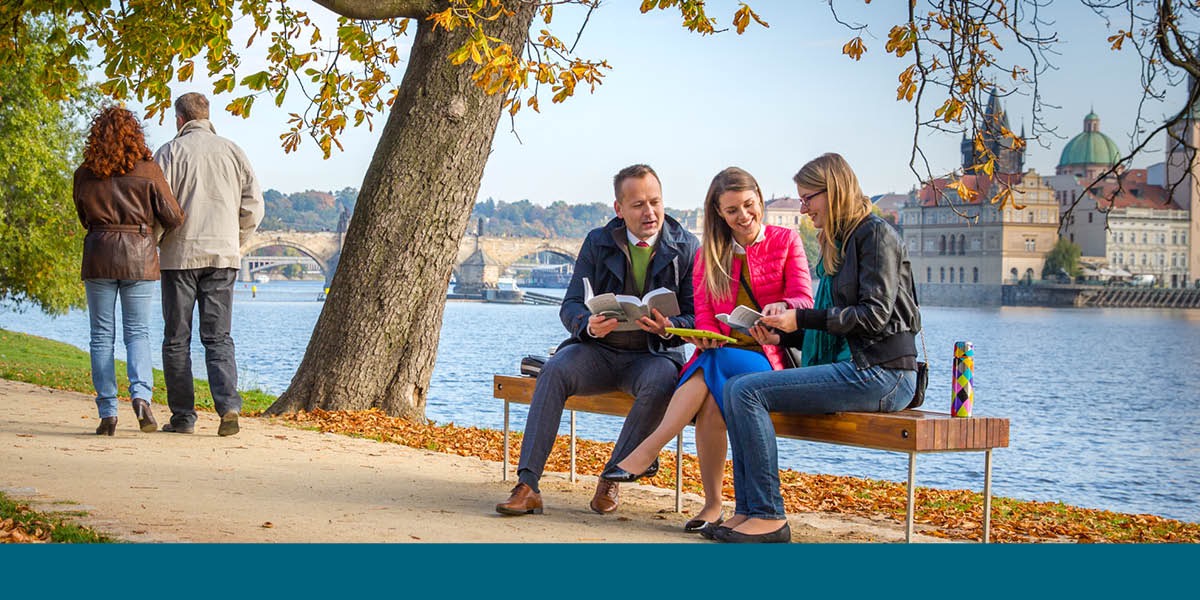 Conducting a Bible study in the Czech Republic