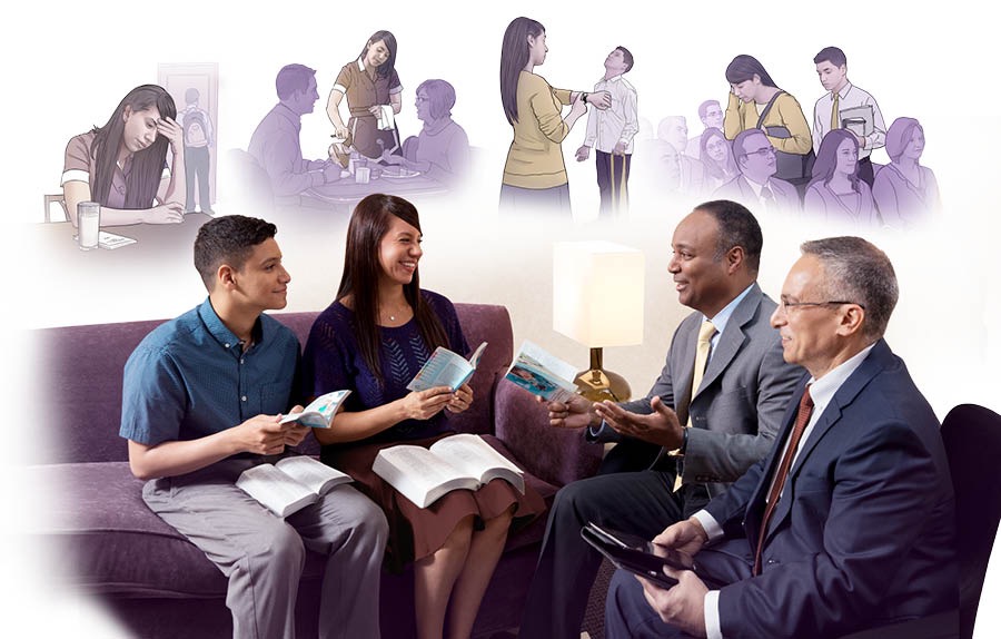 Two elders make a shepherding call on a busy sister and her teenage son