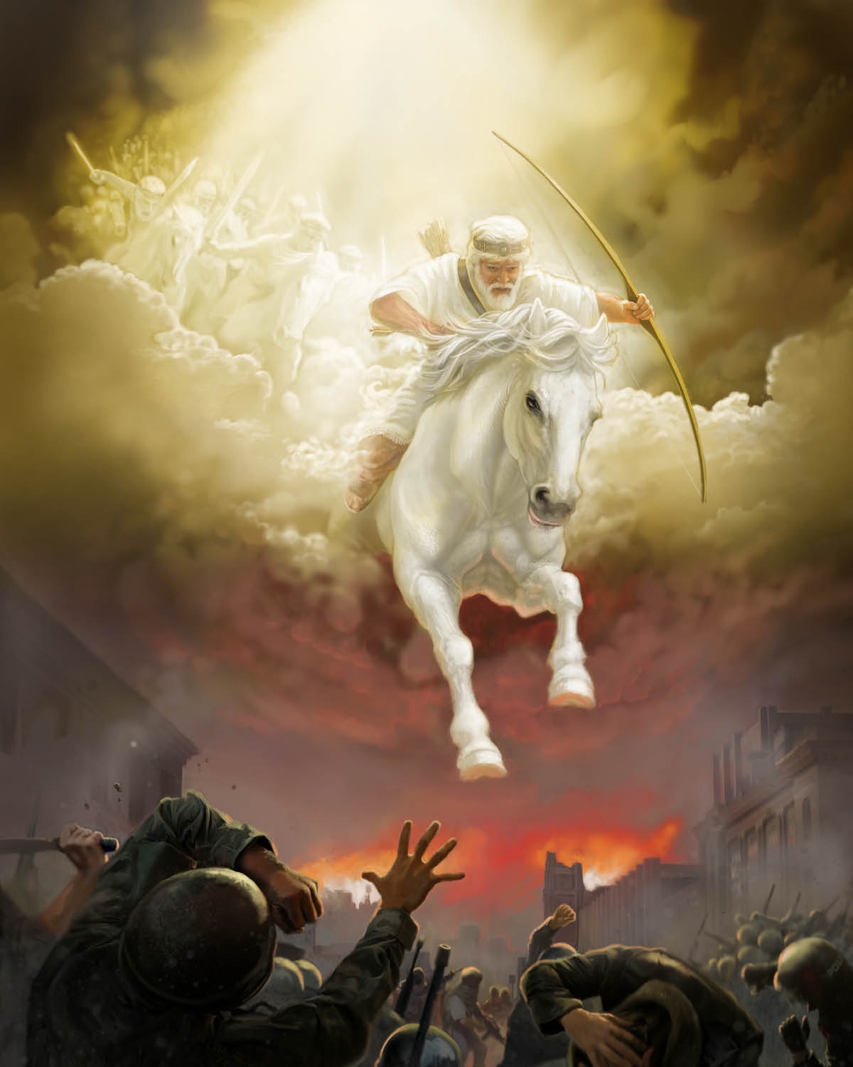 Jesus rides a white horse