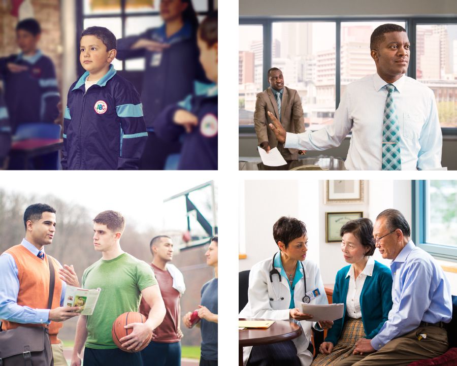 A young brother does not participate in nationalistic activities; a brother refuses certain employment; a brother witnesses to his peers; a sister and her husband talk with a doctor