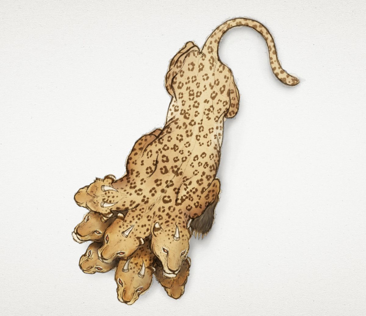 The seven-headed wild beast with ten horns