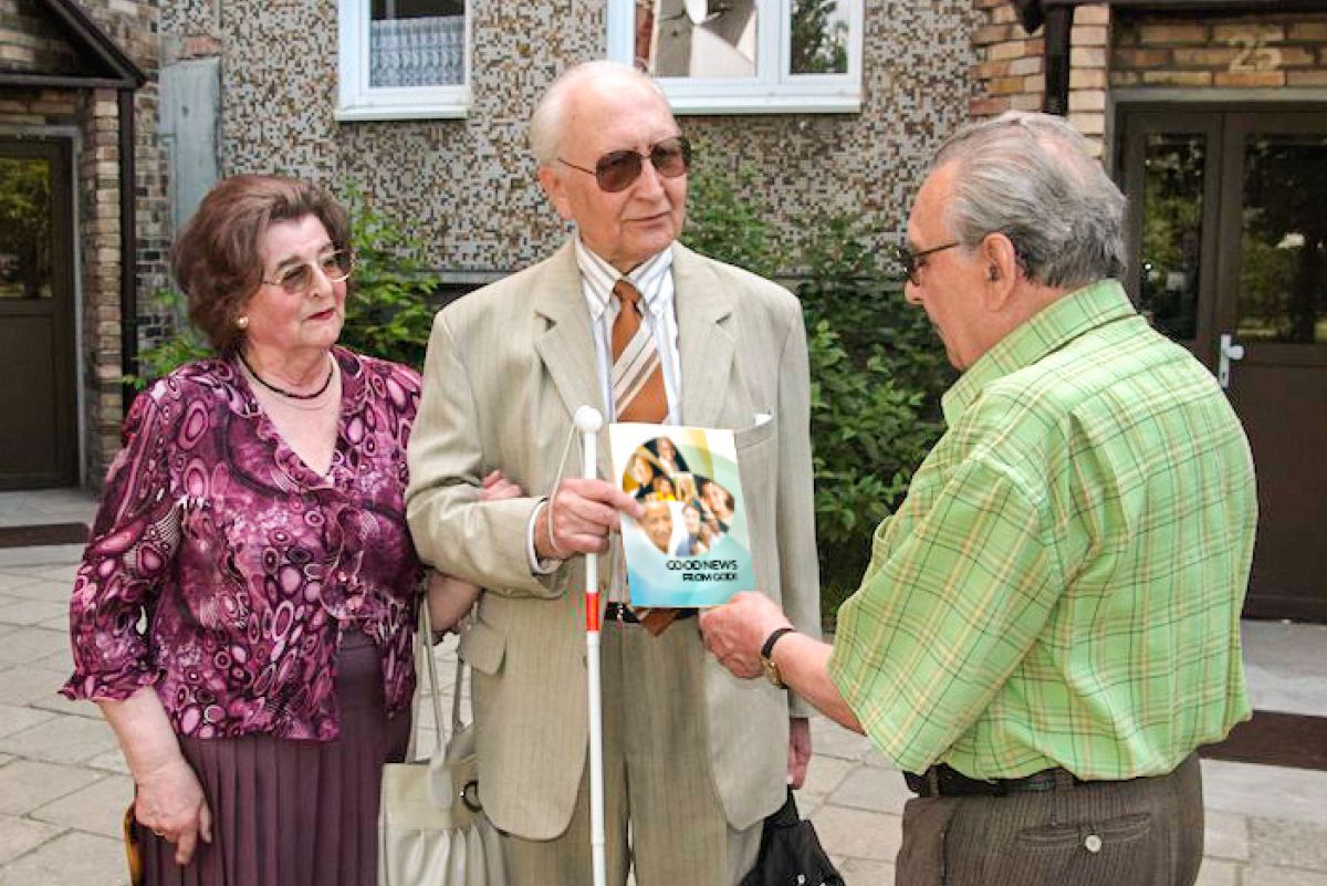 A blind brother and his wife share in the ministry