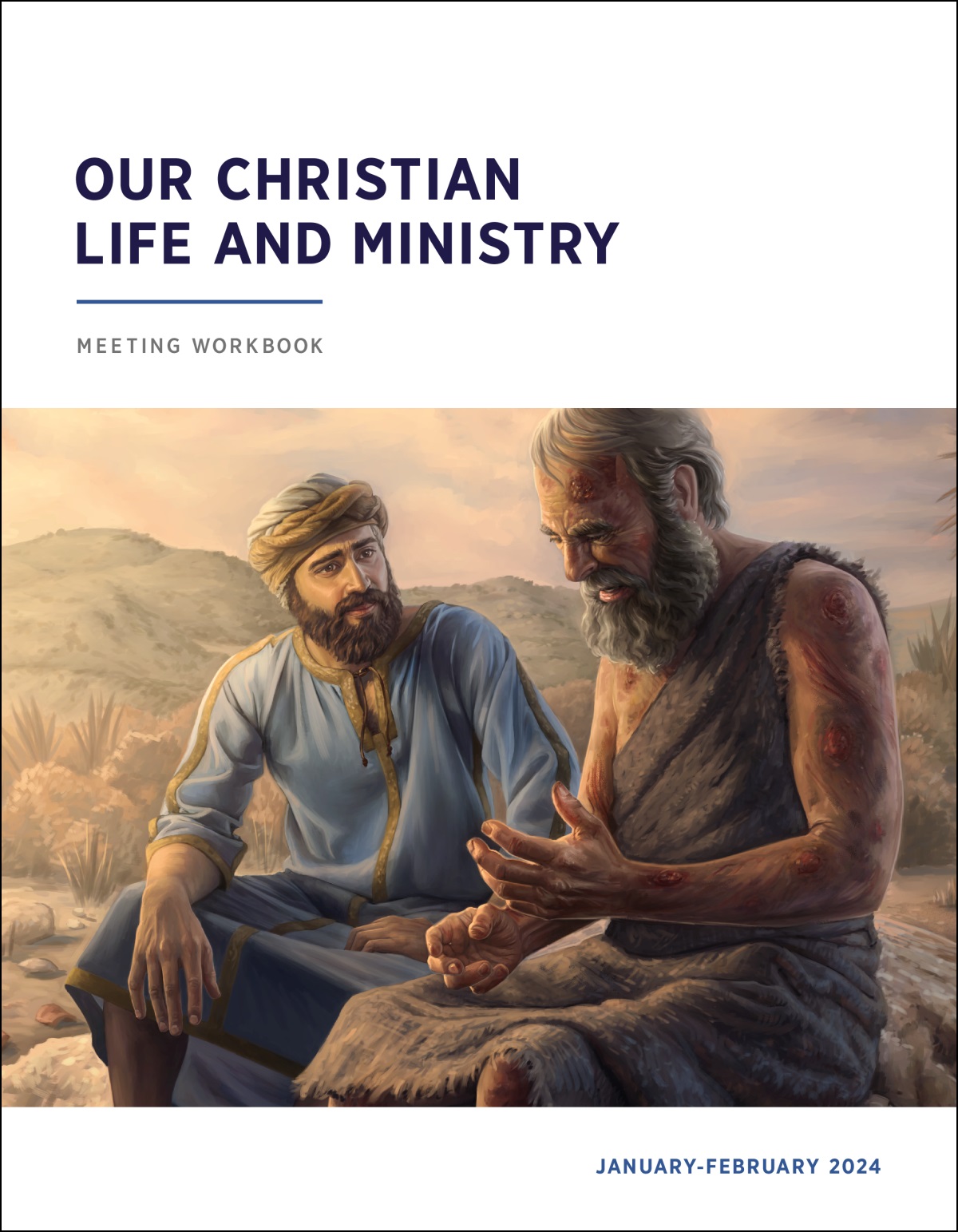 Elihu listening empathetically to Job, who is covered in boils.