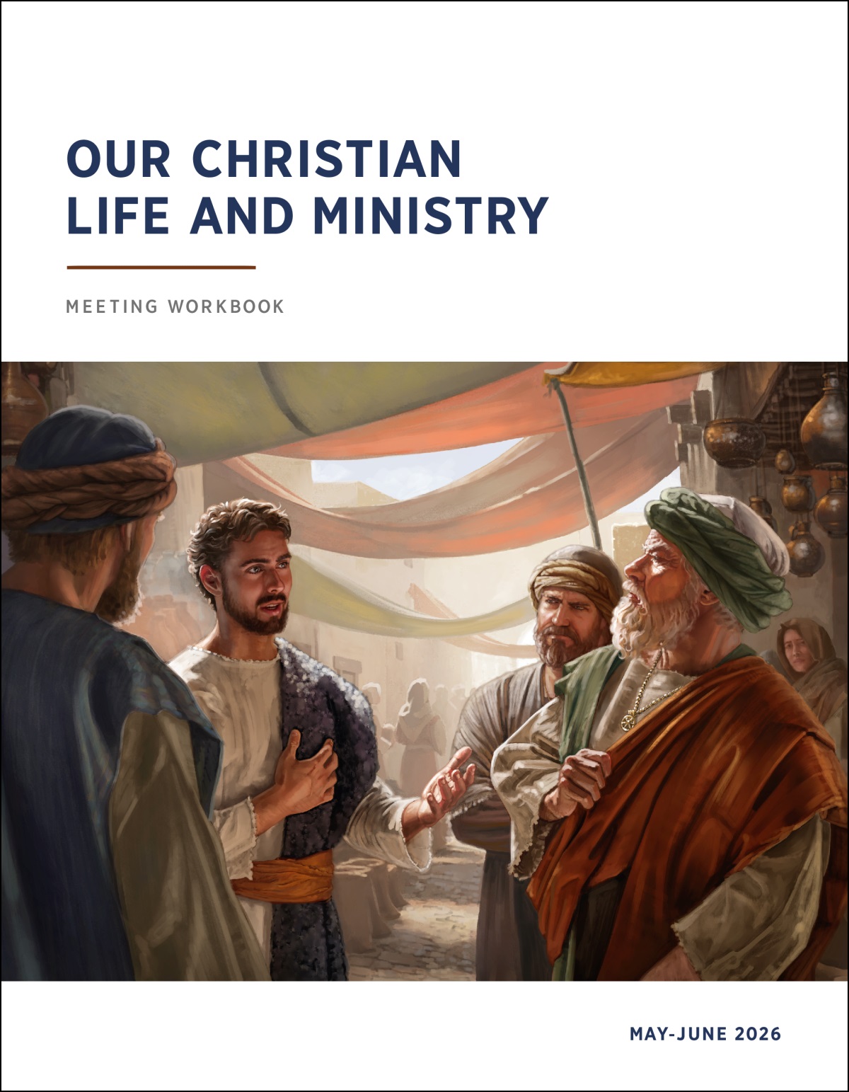 Jeremiah proclaiming Jehovah’s message to false worshippers in a marketplace.