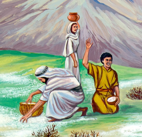 Israelites collecting manna