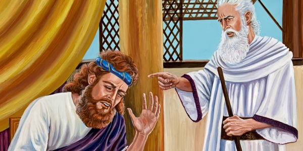 The prophet Nathan talking to King David