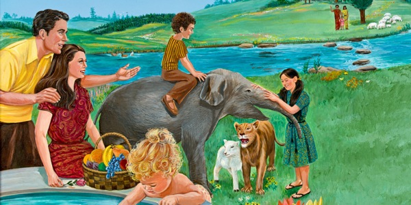 Happy people living in the beautiful Paradise of Isaiah’s prophecy