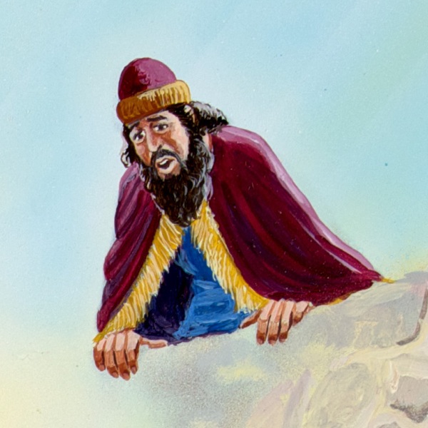 King Darius looks down into the pit of lions