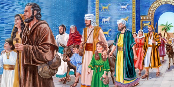 Israelites leaving captivity in Babylon