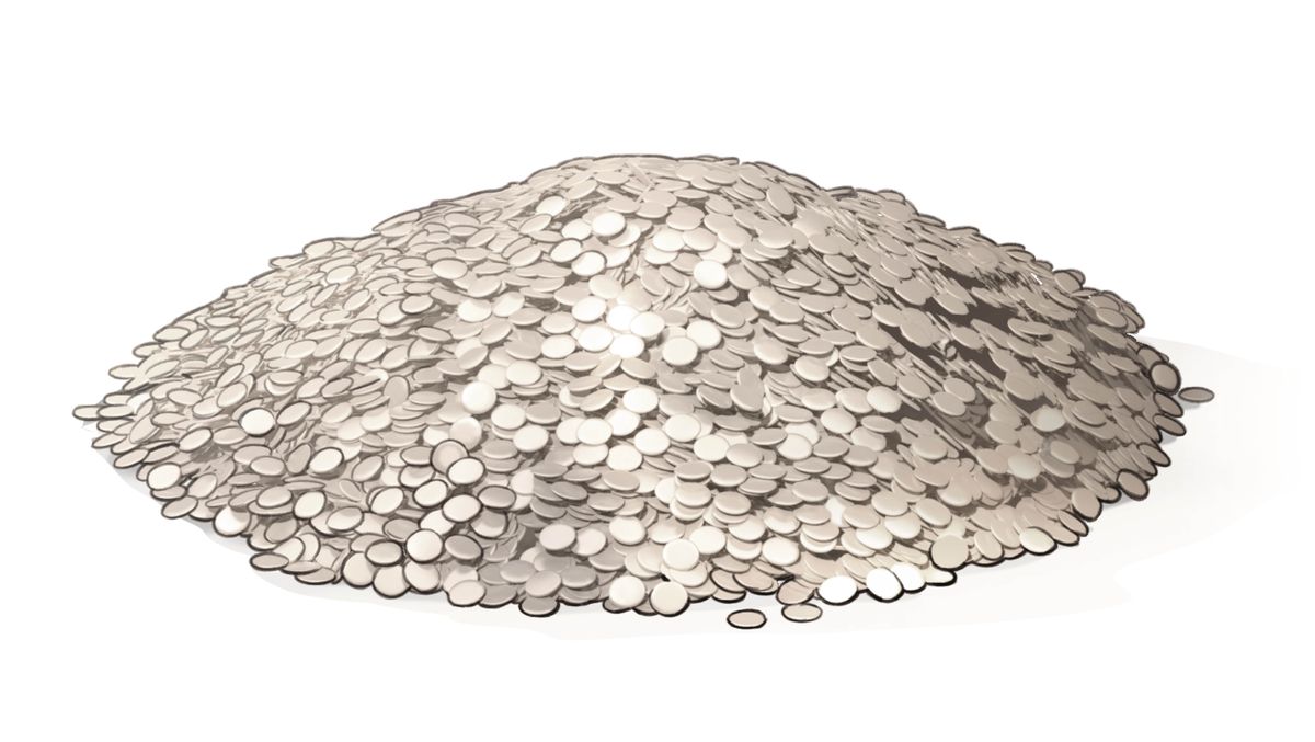 A pile of silver coins representing a talent