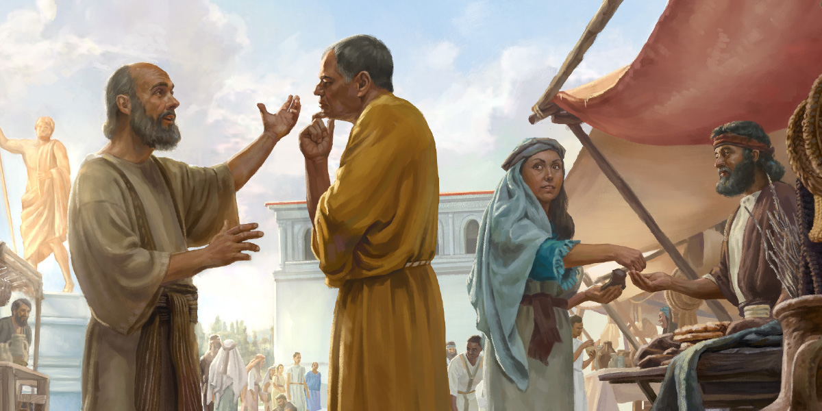 Paul Preaches at the Market in Corinth