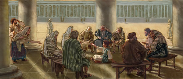 Joseph and Mary find Jesus in the temple