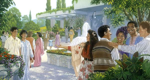 Happy people living in Paradise