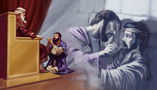 A slave begging to be forgiven, but not forgiving another slave