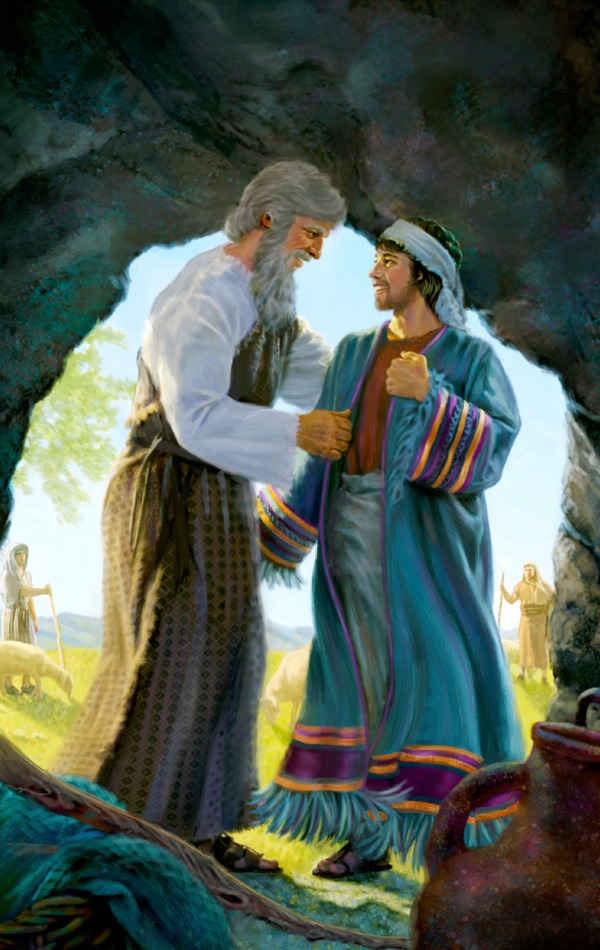 Jacob puts the special robe on Joseph
