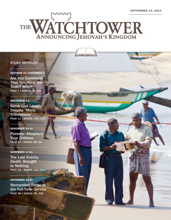 Cover of the Watchtower Study Edition, September 15, 2014